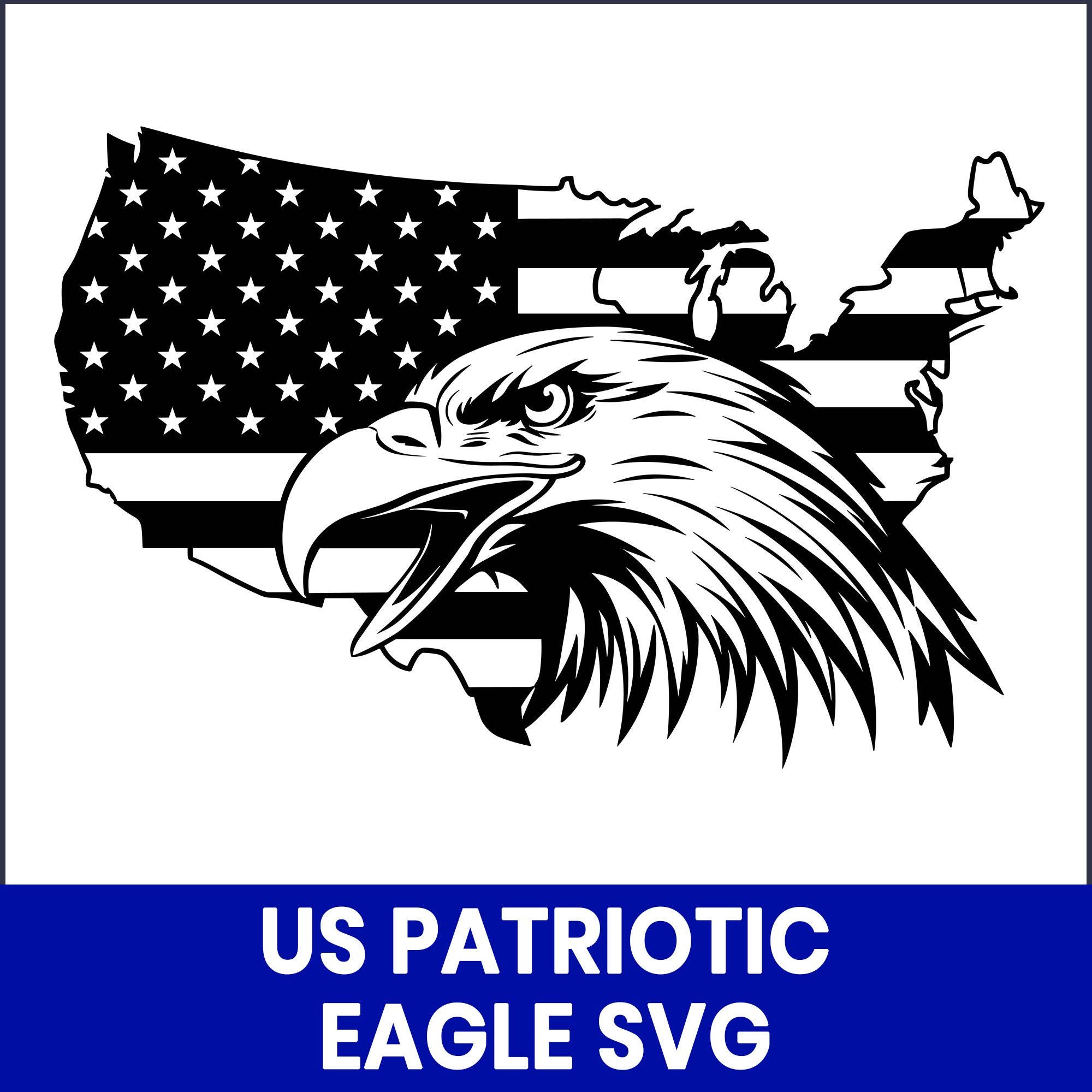 愛国的な鷲のSVG、アメリカ国旗、7月4日、Cricut、Silhouetteカット