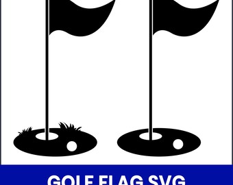 Golf Flag SVG, Hole Cut File, Golf Green PNG (Digital Download)