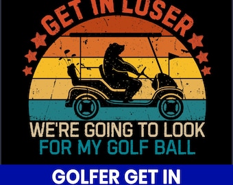 Camiseta divertida de golf en formato PNG, diseño de oso golfista (descarga digital)