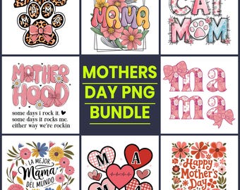 Mother's Day PNG Bundle, Floral Mama Designs (Digital Download)