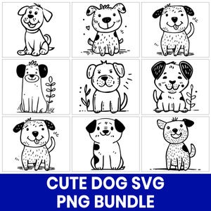 Cute Dog SVG Bundle, Cartoon Puppy Clipart, Funny Dog Quotes SVG, Peeking Dog Faces, Dog Lover Digital Download, Cricut Silhouette Files