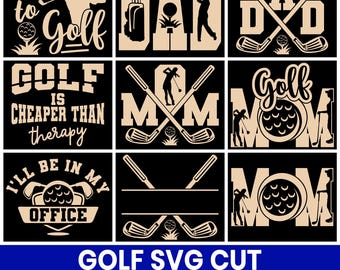 Golf SVG-Schnittdateien bündeln, lustige Golf Papa Zitate (digitaler Download)