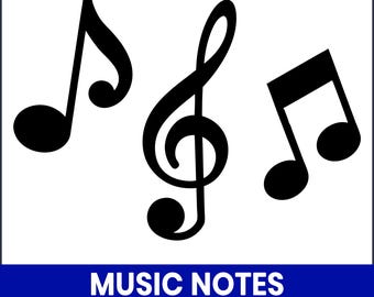 Treble Clef SVG, Music Notes Silhouette, Cricut Cut Files (Digital Download)
