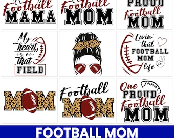 Football Mom SVG Bundle, Game Day Shirt Designs (Digital Files)