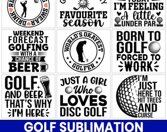 Funny Golf Quotes PNG Bundle, Retro Clipart, Cricut Designs (Digital Download)