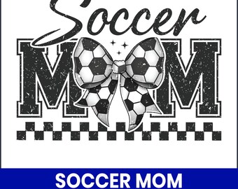 Leopard Soccer Mom Bow PNG, Sports Mom Shirt Graphic (Digital Download)