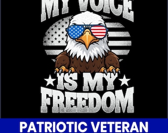 Aquila veterana patriottica PNG, design per maglietta con bandiera degli Stati Uniti