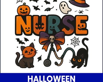Spooky Halloween Nurse PNG Clipart, Medical Sublimation Design