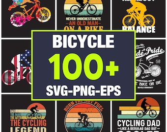Vintage Bicycle PNG Clipart, Cycling Silhouette (Digital Download)