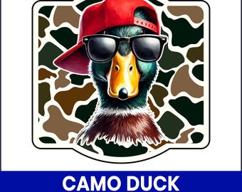 Camo Mallard Duck PNG, Rustic Hunter Shirt Art (Digital Download)