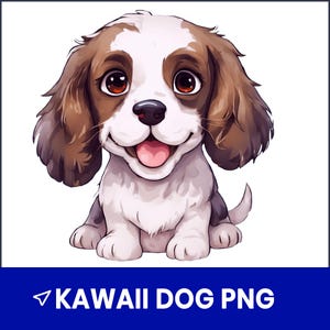 Kawaii Dog PNG Clipart, Cute Puppy Illustrations, Cartoon Pet Graphics, Pastel Dog Stickers, Printable Pet Art, 300 DPI Transparent PNG