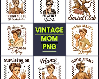 Lustige PNG-Bundle, Vintage sarkastische Designs (Digitaler Download)