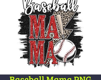 Retro Baseball Mama PNG, Sports Mom Sublimation Design (Printable)