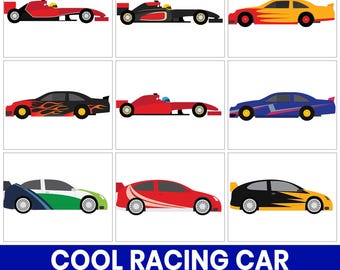 Raceauto PNG-clipartbundel, motorsportkunst (digitale download)