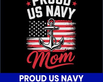 Proud US Navy Mom SVG, Patriotic Design (Digital Download)