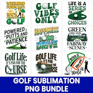 Funny Golf Quotes PNG Bundle, Golf Shirt Designs (Digital Download)