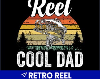 Retro Fishing Dad PNG, Vintage Father's Day Sublimation (Digital Download)