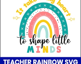 Teacher Rainbow SVG, Teach Love Inspire, Back to School Clipart (Digital Download)