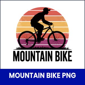 Mountain Bike PNG, Cycling Clipart for Sublimation, Outdoor Adventure PNG Design, Printable Bicycle Art, Sports Graphic for Shirts & Mugs