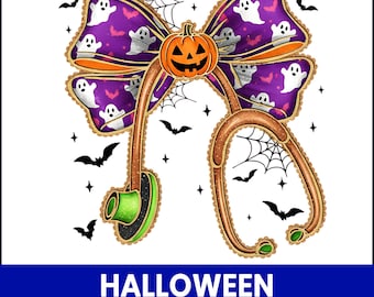 Halloween Nurse Clipart, Spooky Skeleton RN Design (Digital Download)