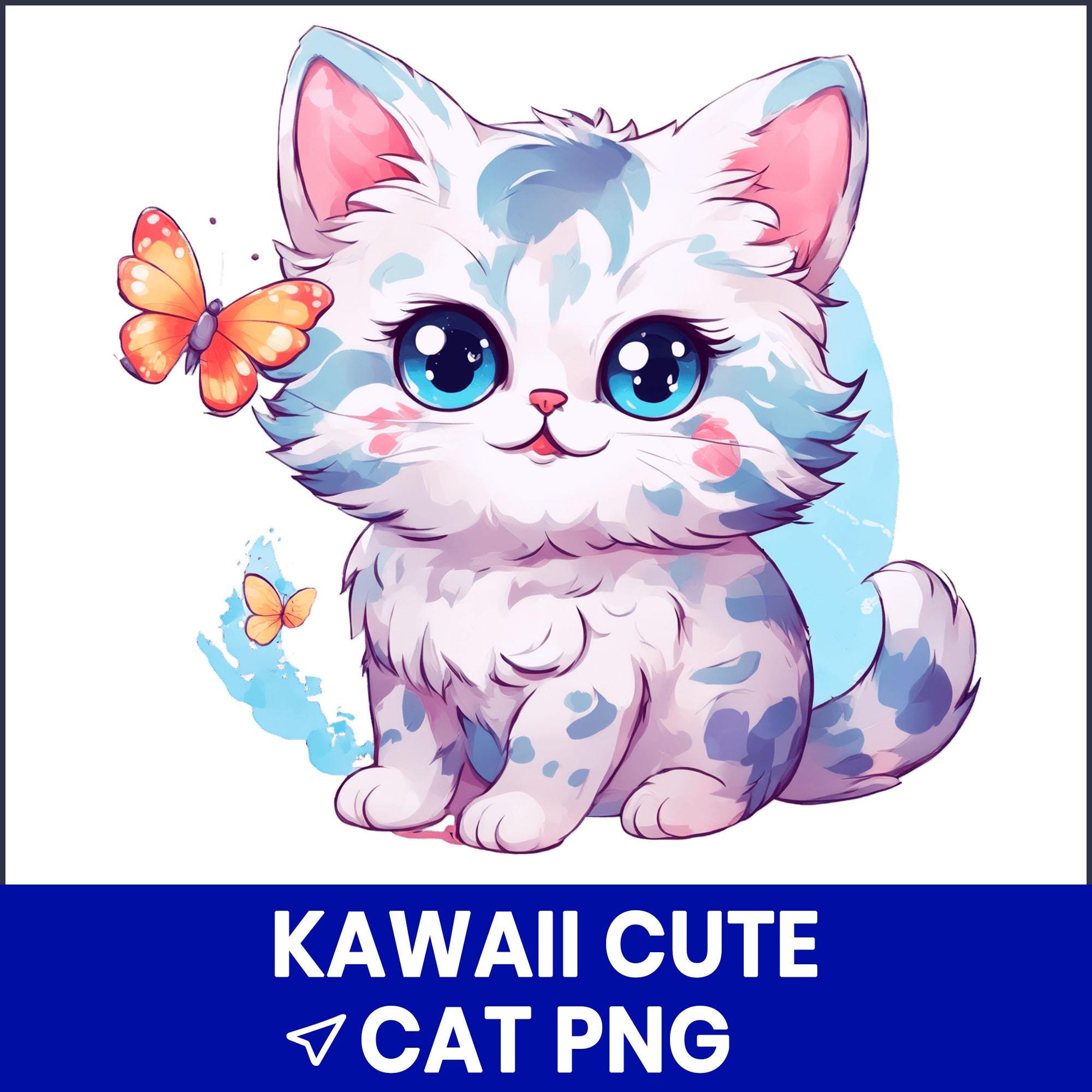 Kawaii Pastel Kitty Clipart, Cute Cat PNG (digital Download) - Etsy
