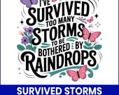 Survived Storms PNG, Uplifting Floral Clipart (Digital Download)