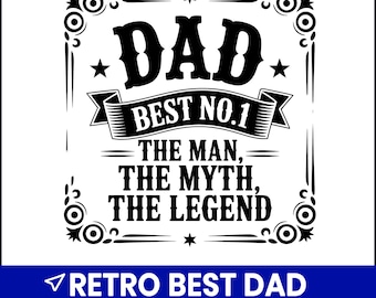 Retro Dad PNG, Father's Day Sublimation Design (Digital Download)