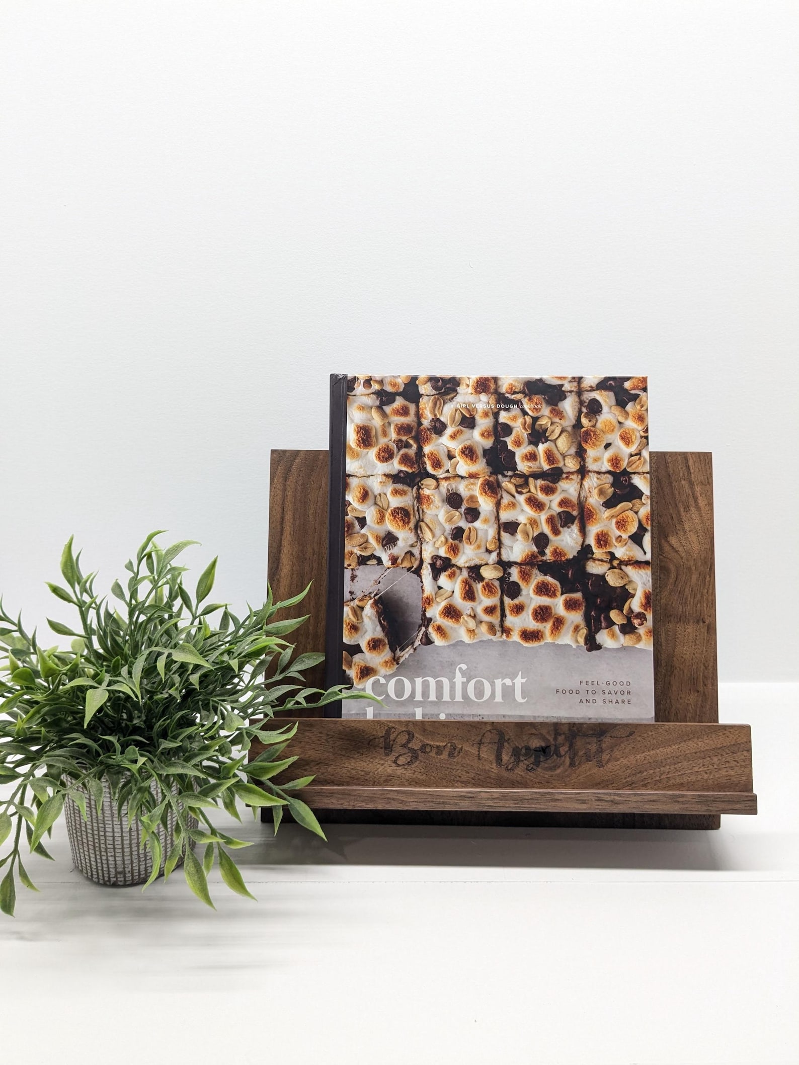 Handmade Wooden Cookbook Stand - Walnut