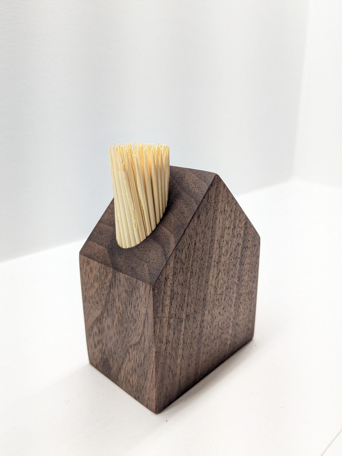 Modern Walnut Toothpick Holder – Minimalist Wooden House Design. - Etsy
