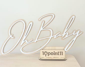 Oh Baby 3D Wooden Sign, Gender Reveal Baby Shower Backdrop