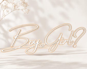 Boy or Girl? 3D Wooden Sign, Gender Reveal Baby Shower Backdrop