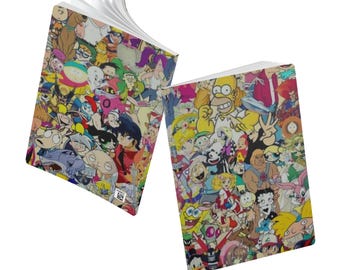 Retro Cartoon Collage Softcover Notebook