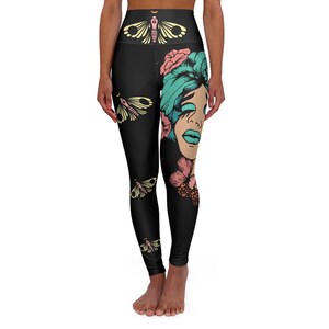 Butterfly Lady High Waisted Yoga Leggings (AOP)