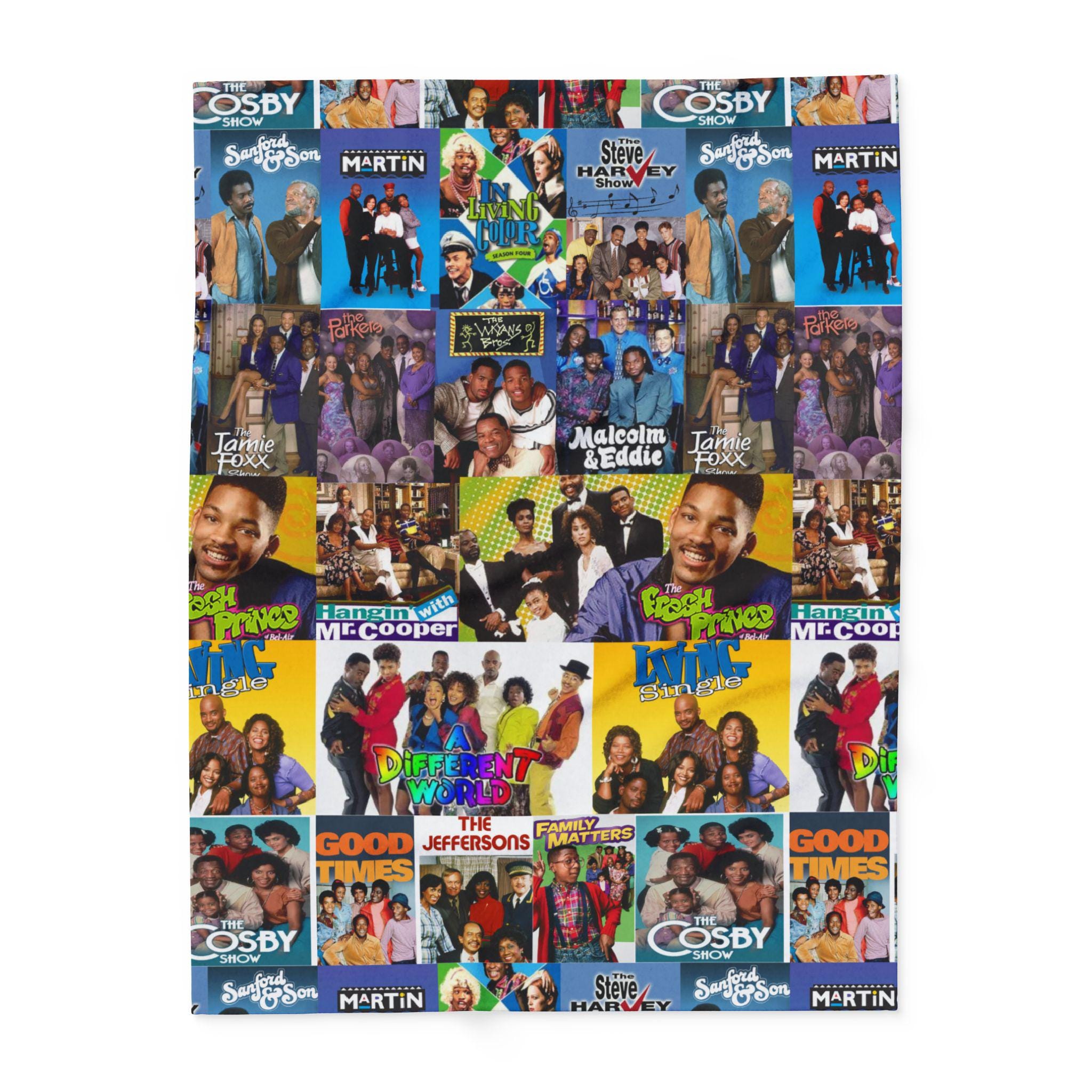 Discover Retro TV Show Fleece Blanket, Cozy Blanket, Gift for TV Lovers, Nostalgic Decor, Living Room Throw, 90s Sitcom Blanket