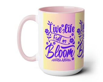 Tasses à café bicolores Live Life, 15 oz