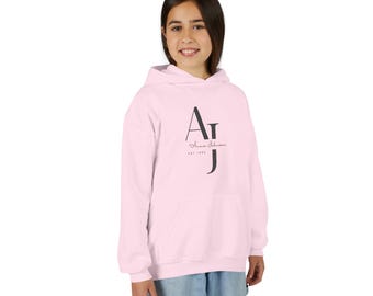 Personalized Youth Hooded Sweatshirt with Minimalist Design, Custom Hoodie for Kids, Stylish Youth Apparel, Gift for Birthdays, Casual Wear