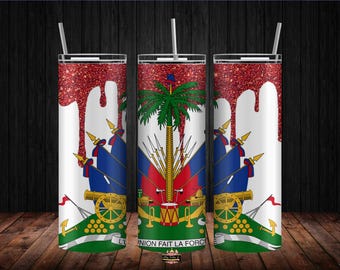 Vaso de 20 oz con la bandera de Haití