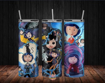 Spooky Doll Aesthetic 20oz Tumbler | Gothic Cartoon Inspired Cup | Personalized Horror Theme Drinkware