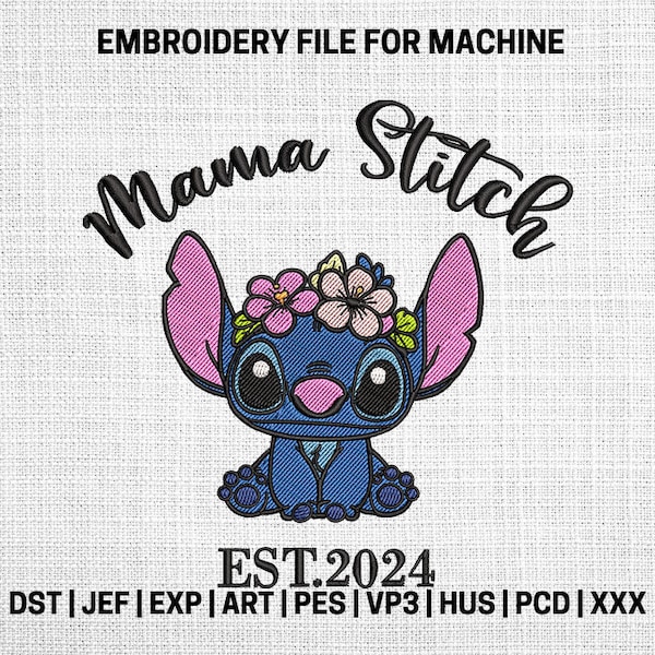 Mama cute embroidery designs, Blue alien mama embroidery pattern, Mama lover machine embroidery designs, Mama embroidery files trendy,Mother