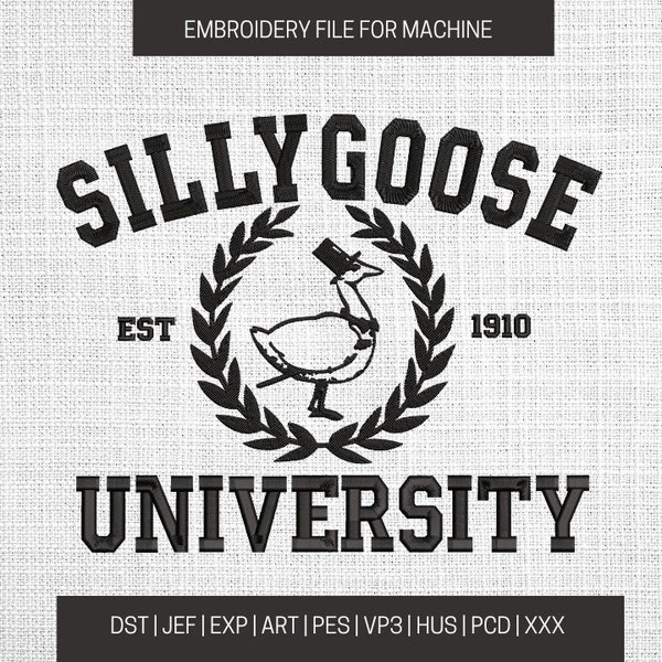 Goose embroidery designs, Goose University embroidery pattern, Goose machine embroidery designs, Goose University embroidery files, Silly