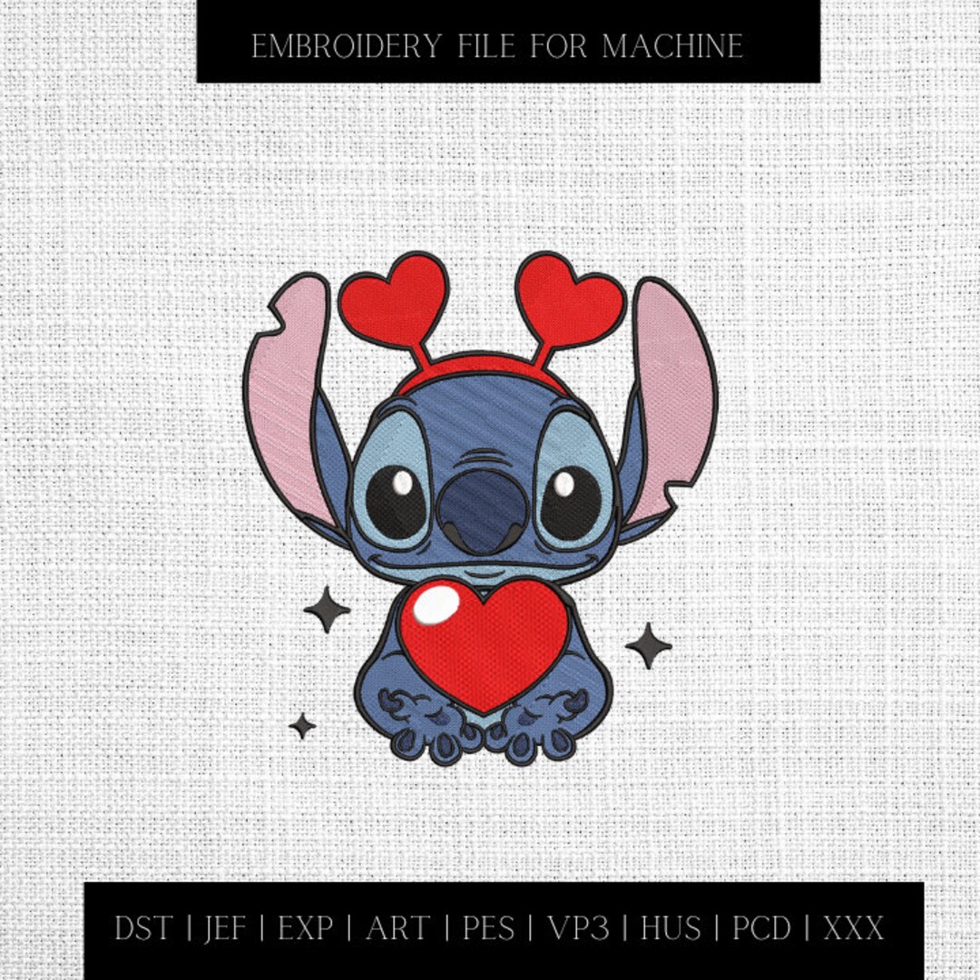 Blue Alien Embroidery Designs, Blue Alien Embroidery Pattern, Valentine ...