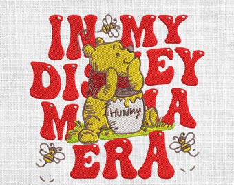 Mama Era embroidery designs, In My Mama Era Hunny embroidery pattern, Yellow Bear machine embroidery designs, Cute Bear embroidery files