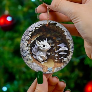Squirrel Christmas Ornament 2D Flat Printed NOT 3D Ornament Ceramic Porcelain Christmas Decoration Round Christmas Tree