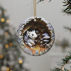 Squirrel Christmas Ornament 2D Flat Printed NOT 3D Ornament Ceramic Porcelain Christmas Decoration Round Ornament Christmas Tree