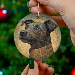 Dog Portrait Christmas Ornament Christmas Tree Ornament Ceramic Porcelain Christmas Pup Terrier