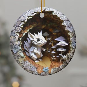 Squirrel Christmas Ornament 2D Flat Printed NOT 3D Ornament Ceramic Porcelain Christmas Decoration Round Ornament  Christmas Tree Ornament