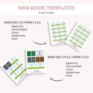 Mini Book Cover Templates, Miniature Books, Bookshelf Decor, Tiny Books Reading Journal,  TBR Books for Jars, Canva Editable, DIY tiny books