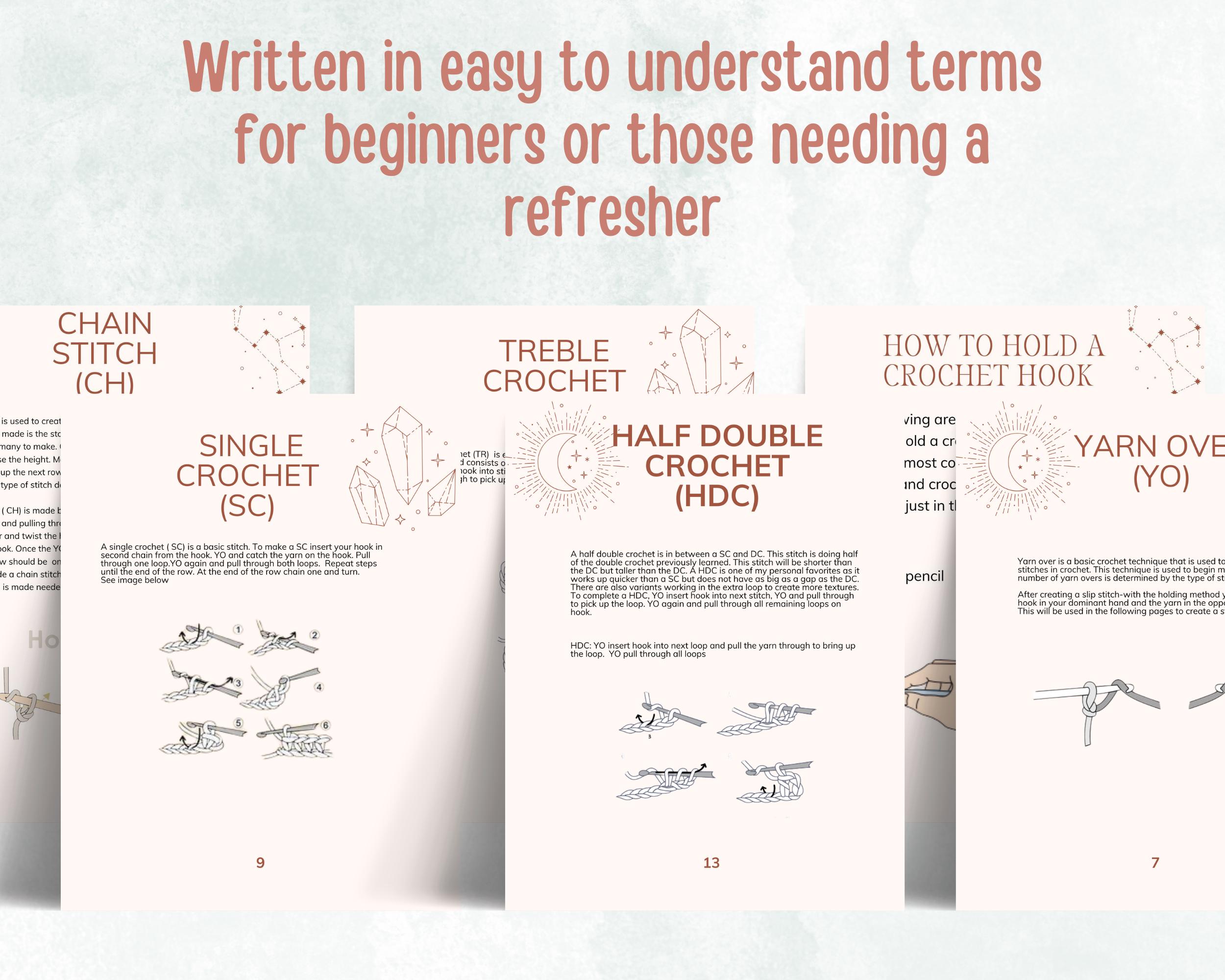 Crochet Drawing Reference Crochet Guide for Beginners, Crochet Reference Sheets, Crochet Cheat ...