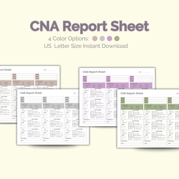 Cna Rounding Cna Rounding Sheet - Etsy