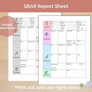 SBAR Report Sheet, Nurse report sheet, Bedside notes, nurse brain, med surg report, ICU, medical registered nurse, medical,